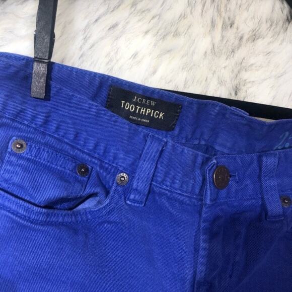 J. Crew low rise purple colored denim toothpick ankle skinny jeans size 25 - Picture 5 of 8